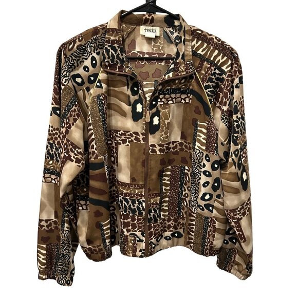 Vintage Teddi Womens Patchwork Animal Print Jacket Sz XL - Picture 1 of 8
